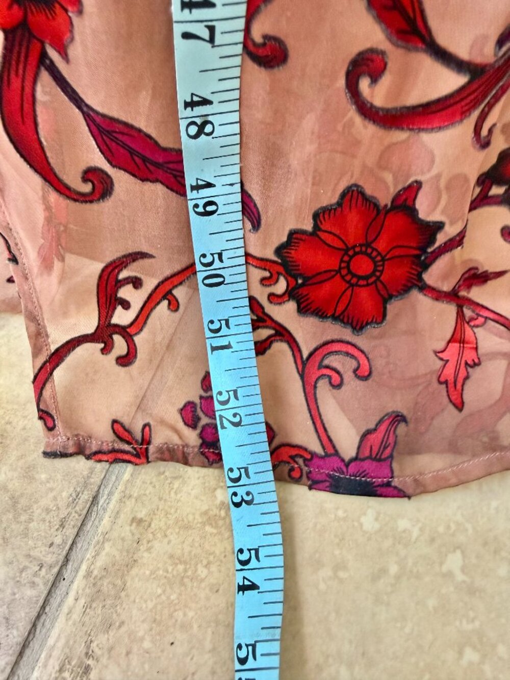 For Love & Lemons Sheer Mauve Chiffon Dress w/ Red & Pink Floral Print, Maxi, S - Picture 8 of 16